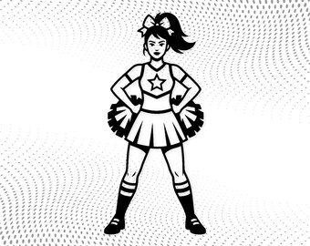 チアリーダーSVG：応援ウェアのための大胆なシルエット