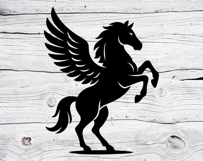 Pegasus SVG PNG | Flying Winged Horse Silhouette | Mythical Fantasy ...