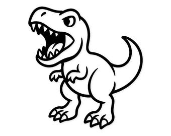 Bebé T-Rex rugiendo (SVG/PNG): Diseño digital listo para cortar con Cricut y Silhouette.