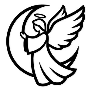 Angel Moon Svg Png: Cut Ready Digital Design for Cricut Silhouette - Etsy