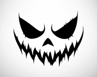 Jack-o&#39;-Lantern Face Svg, Halloween Pumpkin Svg, Spooky Smile Svg, Scary Pumpkin Face Png, Halloween Cut File for Cricut