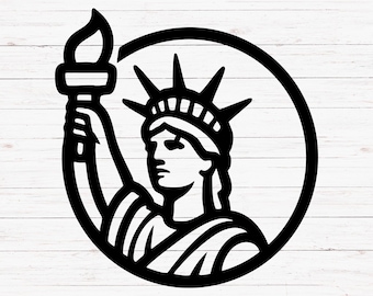 Statue de la liberté SVG PNG, clipart symbole de la liberté, conception patriotique des Etats-Unis, Silhouette de la fête de l'indépendance américaine fichier coupé pour Cricut