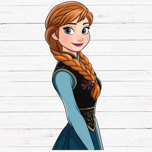 Anna Png, Cartoon Style Anna Clipart, Frozen Anna Png, Frozen Clipart, Frozen Characters Clipart, Digital Print - PNG File