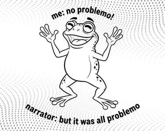 面白いカエルのデジタルアート：Svg Png Dxf No Problemo キャラクター