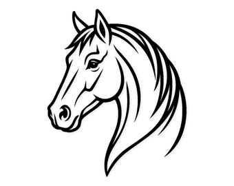 Horse Head Profile Line Art Svg Png: Clean Cut File For Cricut