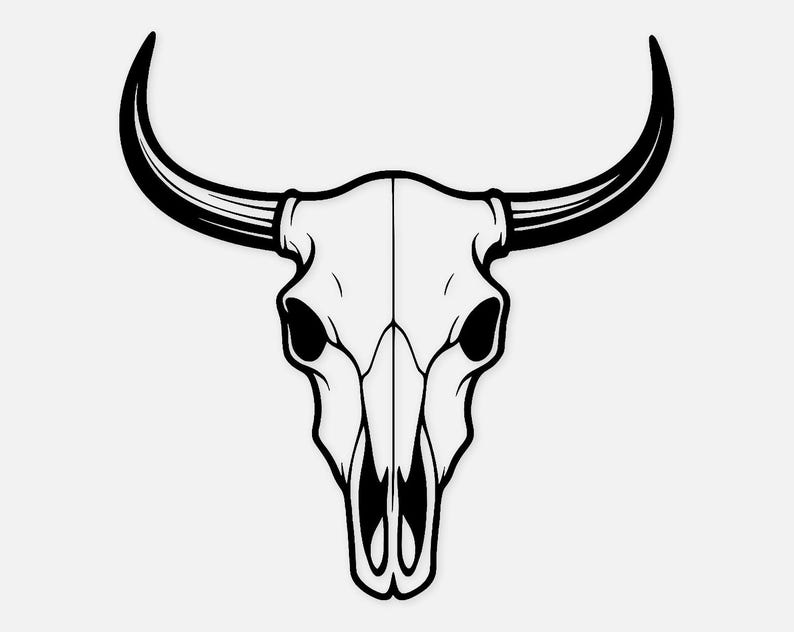 Bull Skull SVG PNG Design, Western Decor, Farmhouse Style, Cricut & Silhouette Compatible