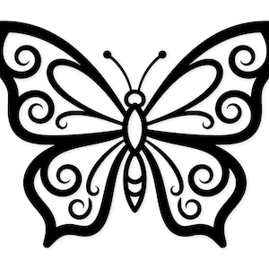 Ornate Butterfly Outline SVG PNG: Clean Cut File for Crafts