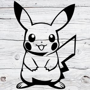 Pikachu Svg Png | Cute Pikachu Outline Clipart for Cricut, Laser, Stickers, Shirts