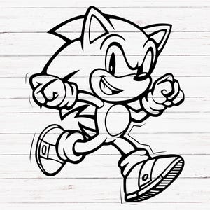 Sonic Svg, Sonic contour SVG, Sonic Hedgehog contour SVG, Sonic Hedgehog PNG, Clipart Sonic, fichier de coupe Sonic, fichier Sonic découpé au Laser