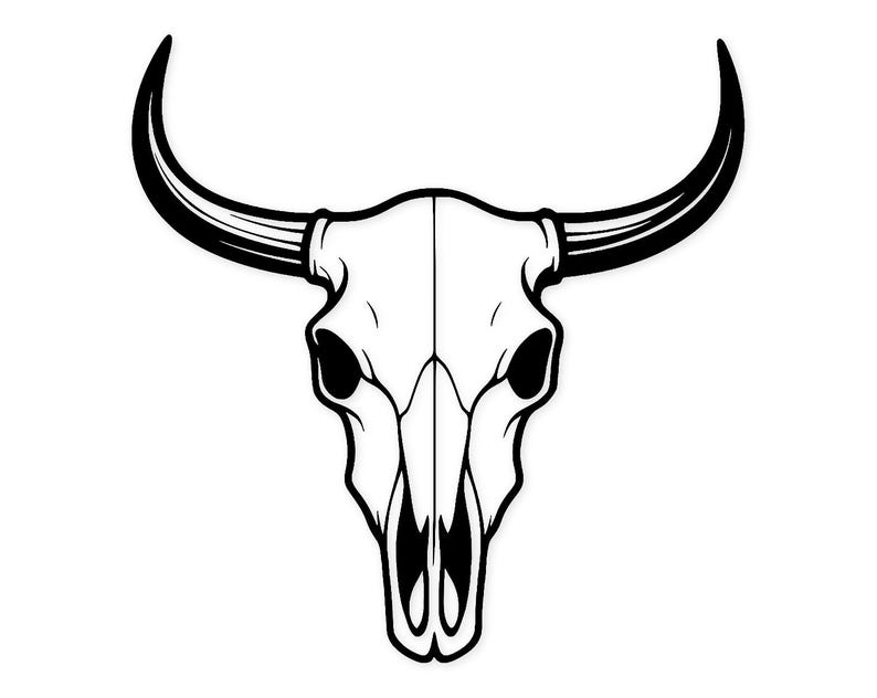 Bull Skull SVG PNG Design, Western Decor, Farmhouse Style, Cricut & Silhouette Compatible