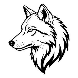 Wolf Head Profile Svg Png: Elegant Black And White Design For Stickers