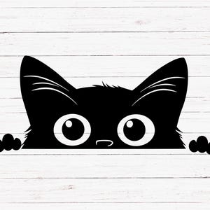 spähende Katze, süsse Katze, süsse Katze, süsse Katze, süsse Katze Digitalschnitt, Druckdateien für Cricut - Laser - Silhouette