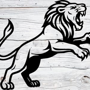 Roaring Lion Svg Png | Tribal Standing Lion Design | Jungle Animal Cut File for Cricut Silhouette Projects
