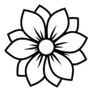 Flower Outline SVG PNG: Clean Cut File for Cricut Projects