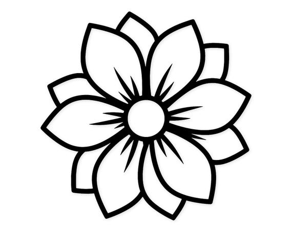Flower Outline Svg Png: Clean Cut File For Cricut Projects