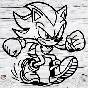 Schaduw de egel SVG-PNG | Boze schaduw vectoroverzicht | Sonic Rival Clipart voor Cricut & Silhouette