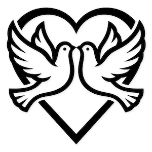 Love And Doves Svg Png: Elegant Heart Design For Weddings
