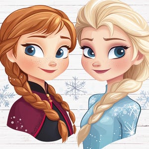 Elsa Anna Png, Elsa and Anna Clipart, Frozen Sisters Png, Frozen Png Tshirt, Cartoon Elsa and Anna, Anna & Elsa Png, Frozen Diy Shirt