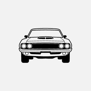 Muscle Car Silhouette Svg, Png | Simple Black And White Vector Graphic For Digital Projects, Cricut, Silhouette