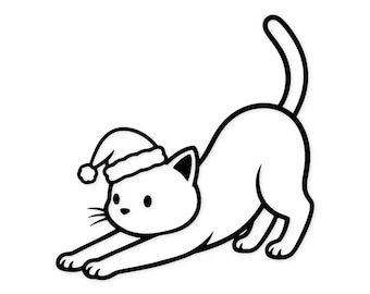 Christmas Cat Svg Png: Cut Ready Digital Design For Cricut Silhouette