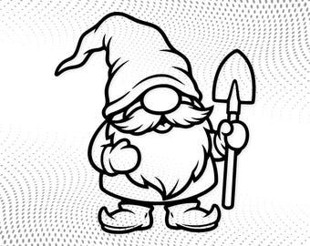 Hand-Drawn Gnome SVG: Whimsical Garden Decor Design (Digital Download)
