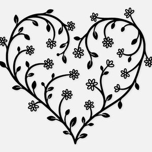 Floral Heart Shape Svg Png: Cut Ready Digital Design for Cricut ...