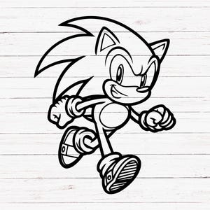 Sonic Outline svg, Sonic Outline Png, Sonic svg, Sonic the Hedgehog svg, Sonic the Hedgehog Png, Sonic Clipart, Cricut Cut File, Laser