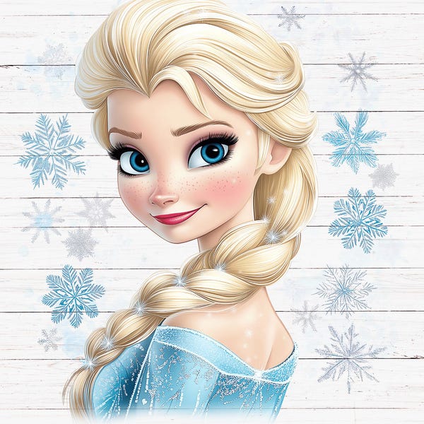 Elsa Png, Frozen Princess Clipart, Princess Elsa Clipart, Frozen Sisters Clipart Png, Elsa With Snowflakes, Elsa Sublimation, Digital Print