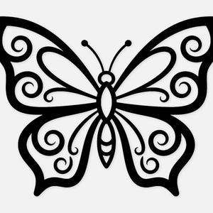 Ornate Butterfly Outline SVG PNG: Clean Cut File for Crafts