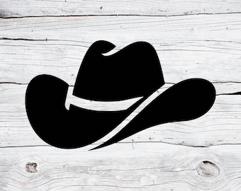 Cowboy Hat SVG PNG | Western Hat Silhouette Clipart | Country Rodeo Cut File for Cricut Silhouette | Cowboy Sublimation Print