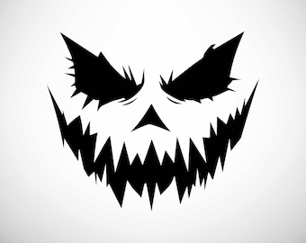 Halloween Svg - Jack-o&#39;-Lantern Scary Face SVG | Pumpkin Carving Face Design | Spooky Cut File for Cricut and Silhouette