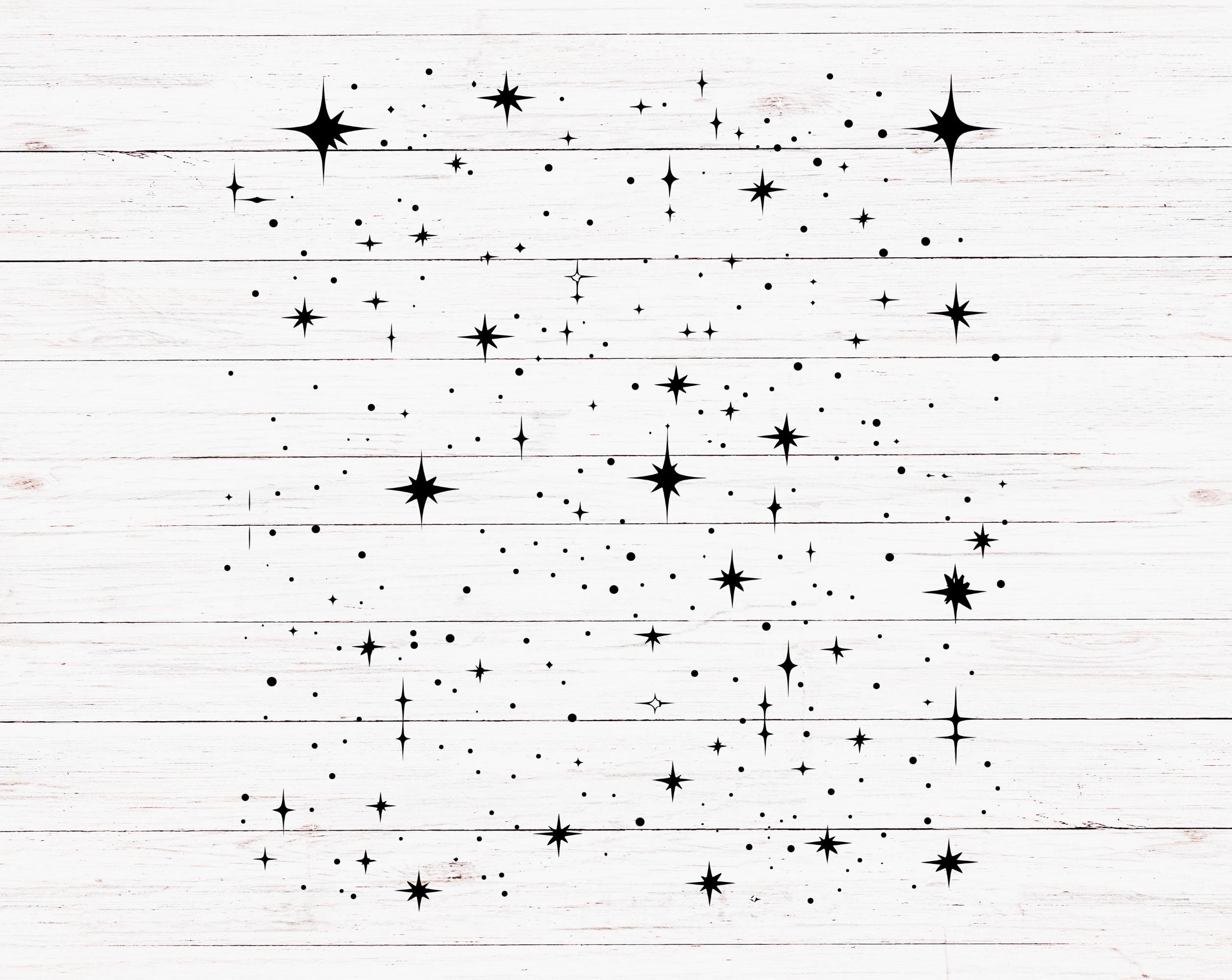 Stars Svg, Sparkles Svg, Minimalist Starry Design, Sparkle Clipart, Starry Night PNG, Cricut Cut File, Silhouette Design