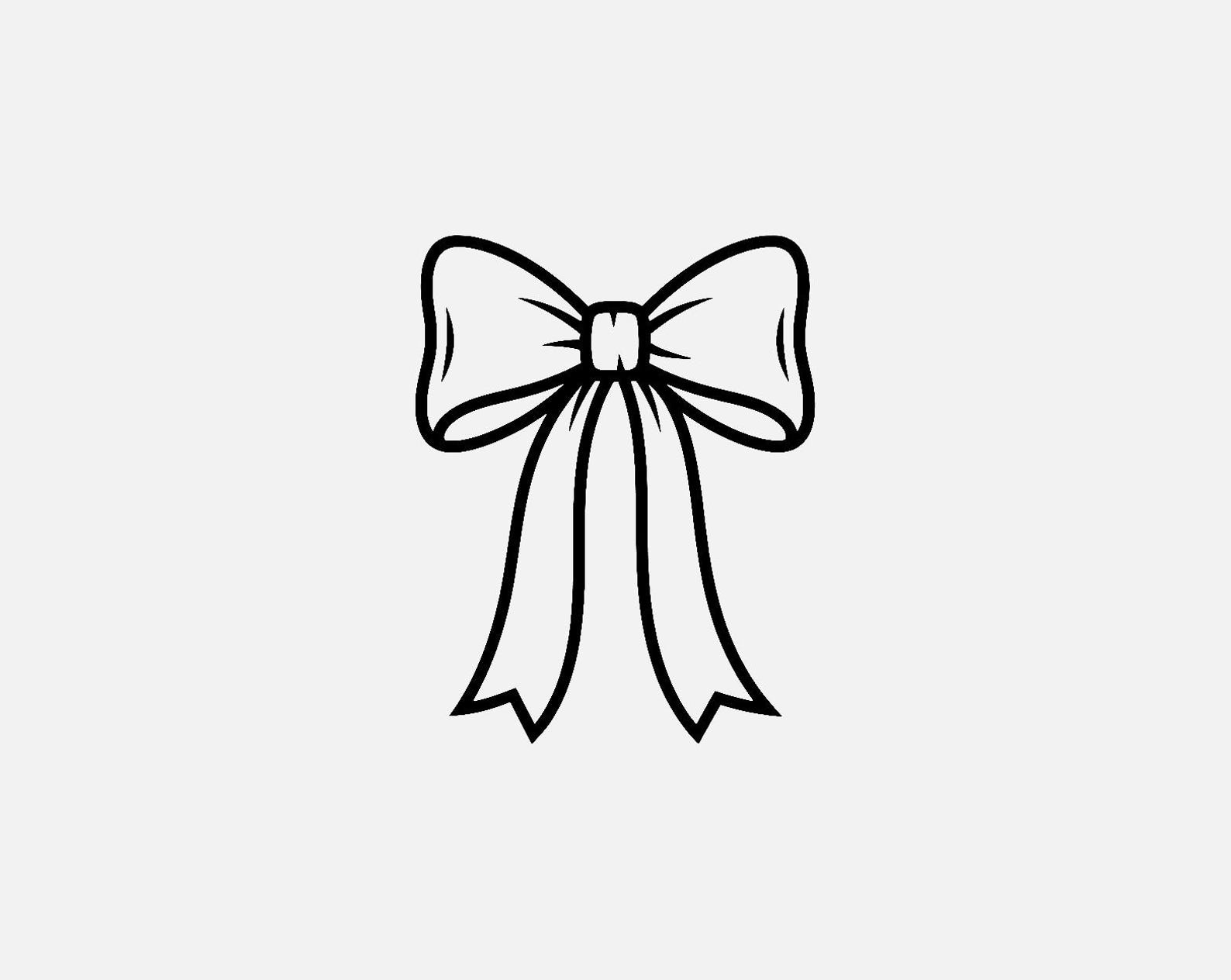 Ribbon Bow Svg: Elegant Black and White Vector Bow With Flowing Ribbons ...
