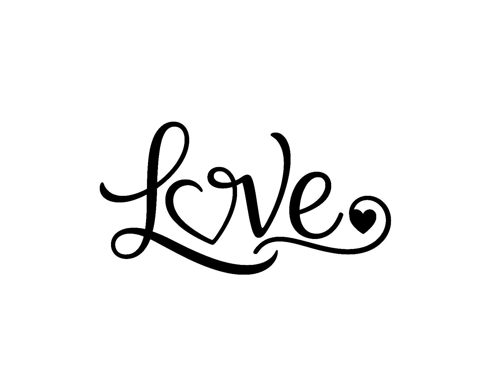 Love Script Svg, Love Typography Silhouette, Romantic Text Png, Digital ...