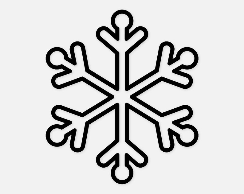 Snowflake With Rounded Tips Svg Png: Cut Ready Digital Design for ...