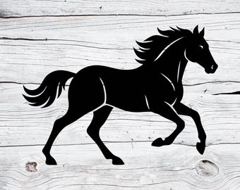 Horse Silhouette SVG PNG | Running Horse Clipart | Wild Mustang Cut File for Cricut & Silhouette | Cowboy Western Sublimation Design