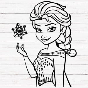 Elsa Outline Svg, Layered Elsa Outline Svg, Princess Svg, Elsa Svg, Elsa Frozen Svg, Frozen Sisters Elsa Svg, Cricut, Cut File, Laser