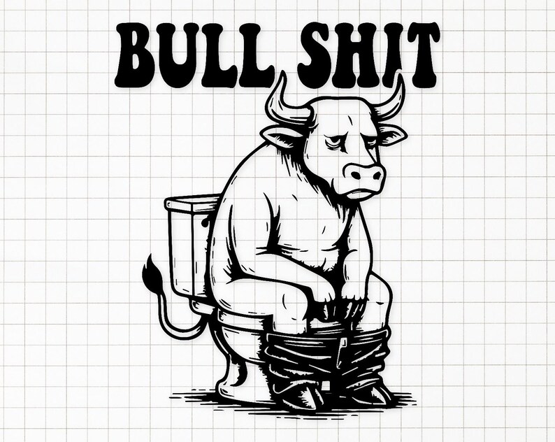 Bull Shit Box Bull Shit Digital Art: Svg Png Dxf Line Art Illustration - Etsy