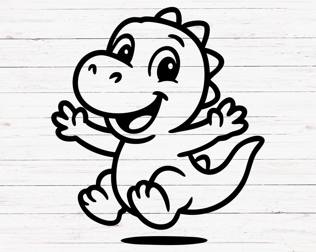 Jumping Baby Dinosaur SVG PNG, Cute Dino Clipart for Kids, Cricut Cut ...