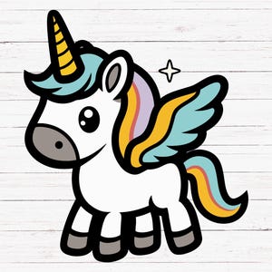 Unicorn Svg, Winged Unicorn Svg, Cute Unicorn Svg, Unicorn Clipart Svg, Unicorn Outline Svg, Cricut, Cut File, Laser, Layered