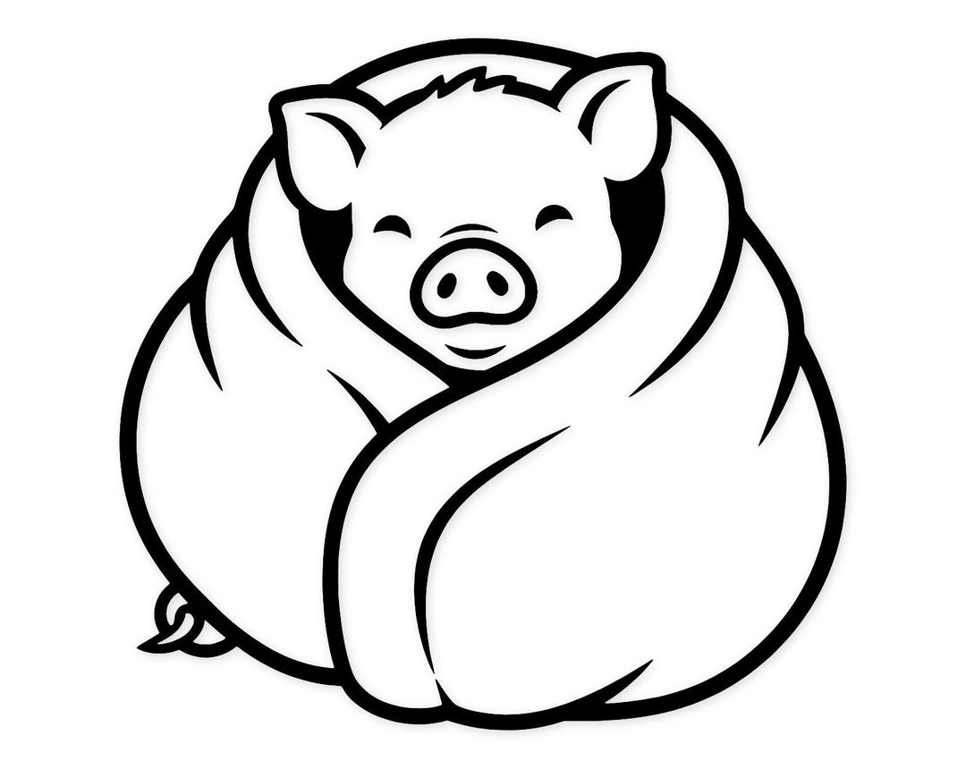 Snuggly Pig Svg Png: Cute High Contrast Design for Baby Showers - Etsy