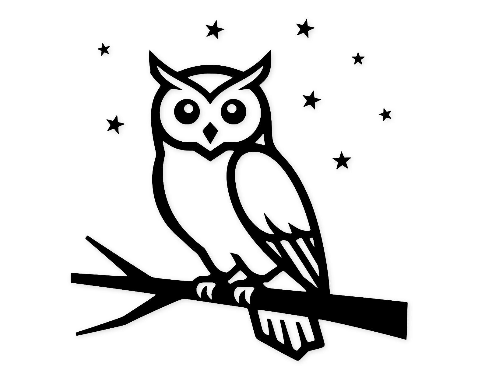 Night Owl Silhouette Svg Png: Cut Ready Digital Design For Cricut Silhouette