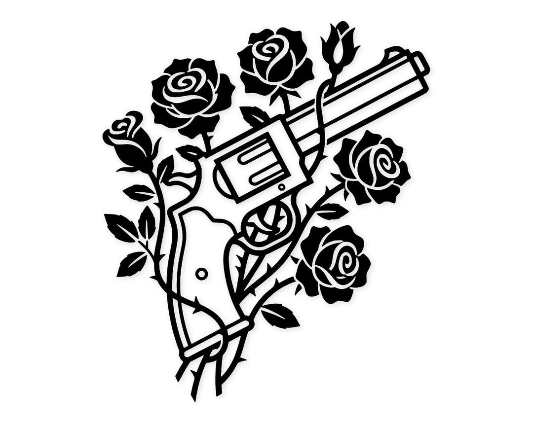 Vector Guns Roses Gun and Roses Svg Png: Bold Cut File for T-shirts - Etsy Australia