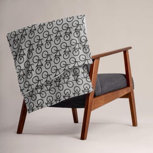 Cycling Bicycle Print Throw Blanket