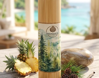 Bálsamo labial artesanal de bambú con aroma a piña colada - Cera de abeja y aceite de coco