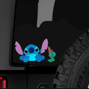 Cute Blue Alien Laying on Belly Sticker Window  | Car Window Sticker | Decal Laptop Sticker