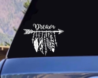 Boho Dream Feathers Arrow Beads Sticker Decal | Car Sticker Decal | Window Decal Vinyl