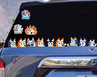 Dog Puppy Peeker Stickers  | Car Window Sticker | Decal Laptop Water Bottle Sticker