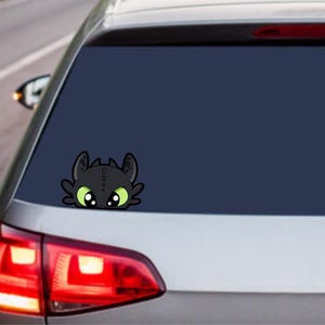 Cute Little Black Dragon Window Peeker | Car Window Sticker | Decal
