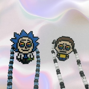 Rick and Morty Led Pacifier Necklace|Beaded Jewelry Rave Outfit EDM Festivals